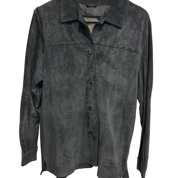 Outfit JPR Mens Genuine Leather Button-Up Shirt Jacket Sz Medium Grunge Shaket - Picture 1 of 9